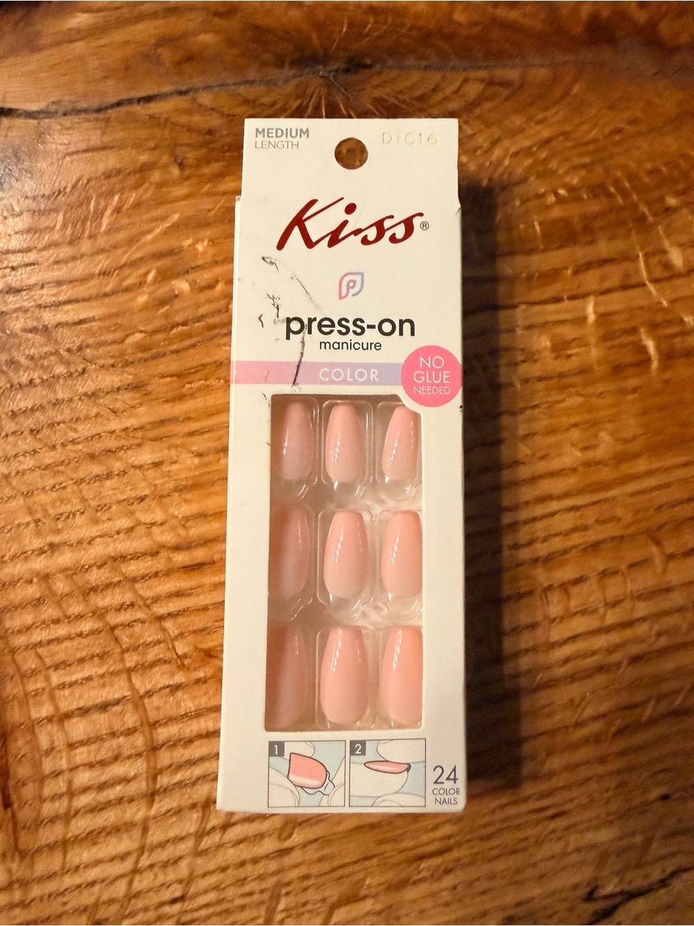 Kiss Press-On Nails in Pink and White